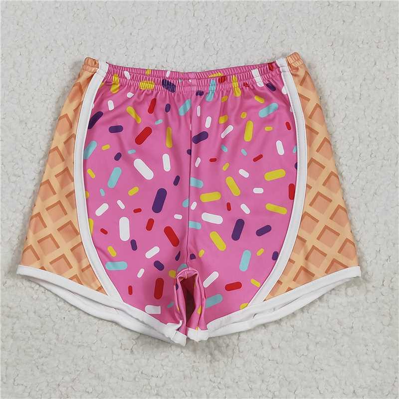 5.10 SS0570 Waffle Ice Cream Pink Orange Yoga Shorts
