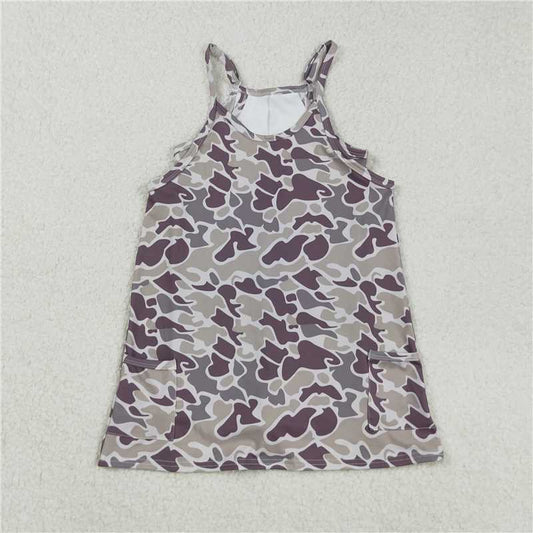 X913  GSD2719 Camo Pocket Yoga Slip Dress