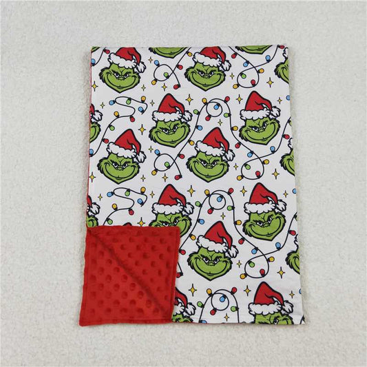 X109 BL0222 Grinch Red and White Illuminated Baby Blanket