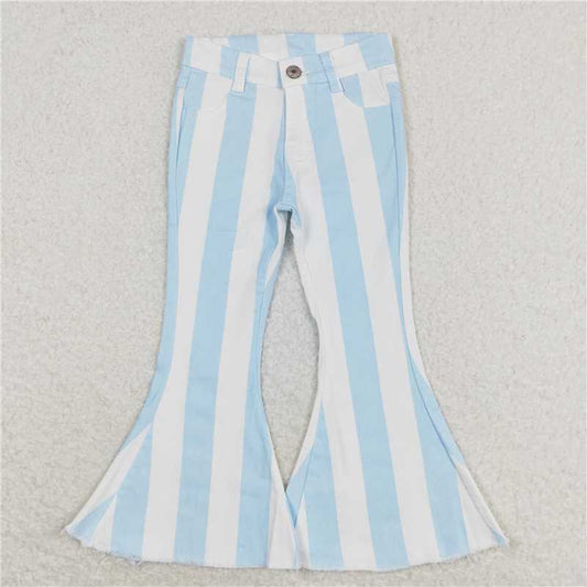 P0469 Blue and white striped denim trousers