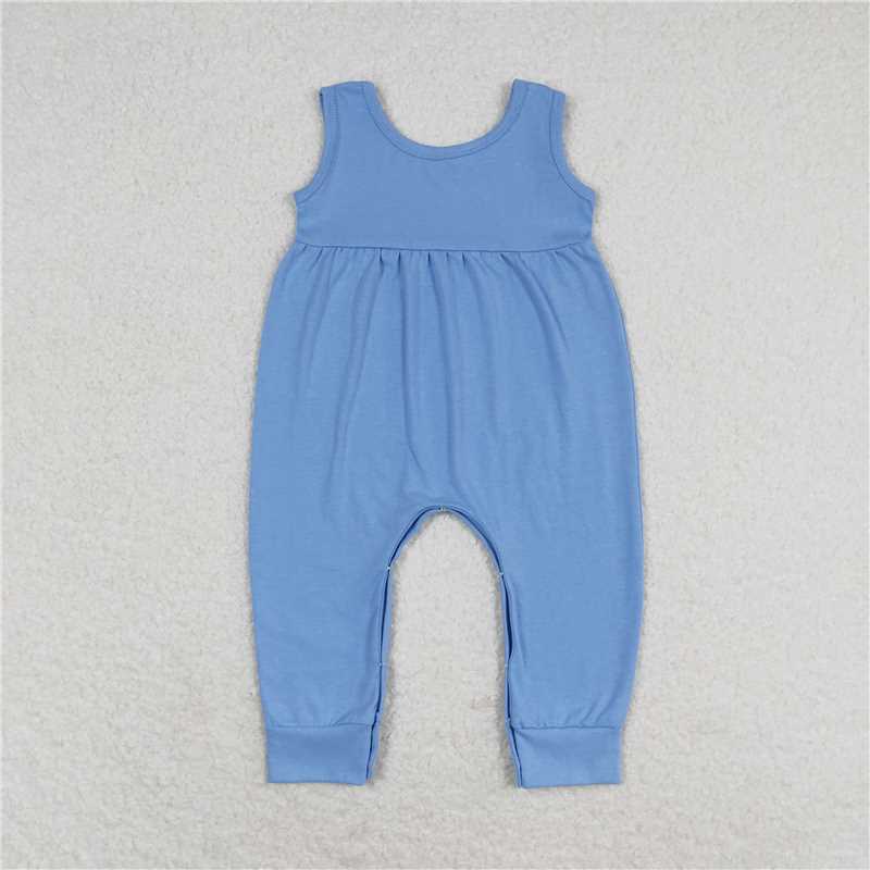 SR1448 Blue sleeveless jumpsuit