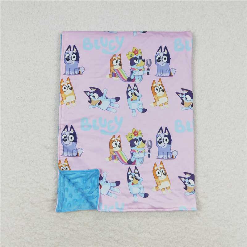 BL0130 bluey pink baby blanket