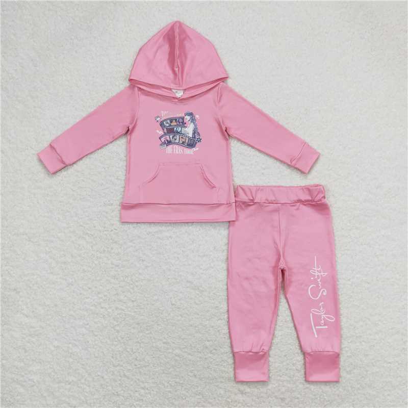 GLP1170 Taylor Swift film pink hooded long-sleeved trousers set