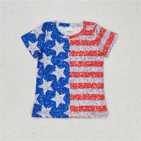 GT0584 Star stripe short-sleeved top