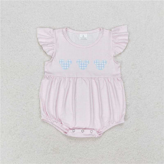 SR1533 Mickey pink plaid vest jumpsuit