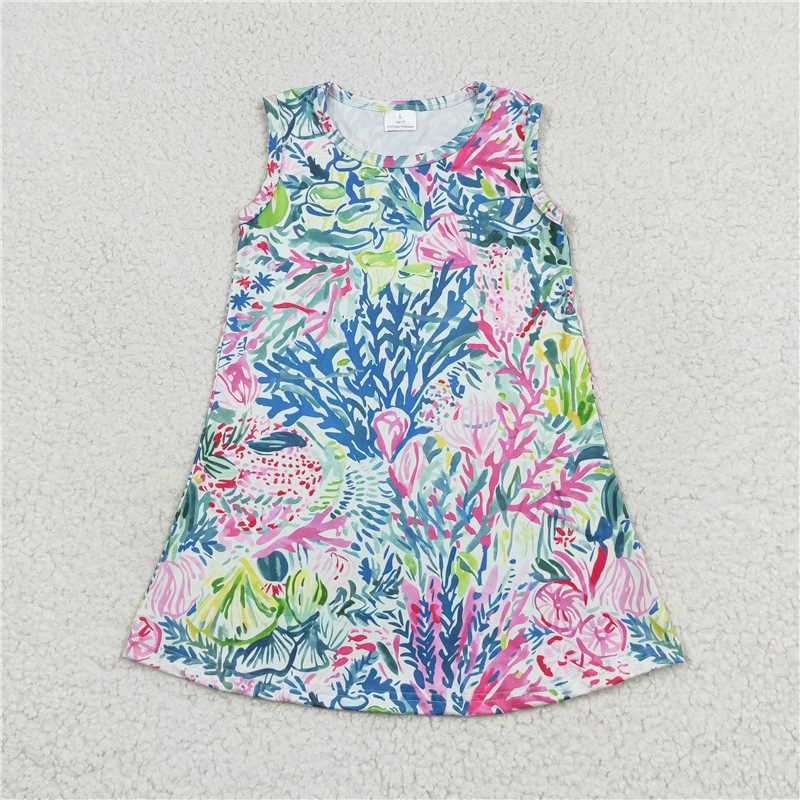 GSD1139 Seaweed pattern sleeveless dress