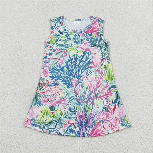 GSD1139 Seaweed pattern sleeveless dress