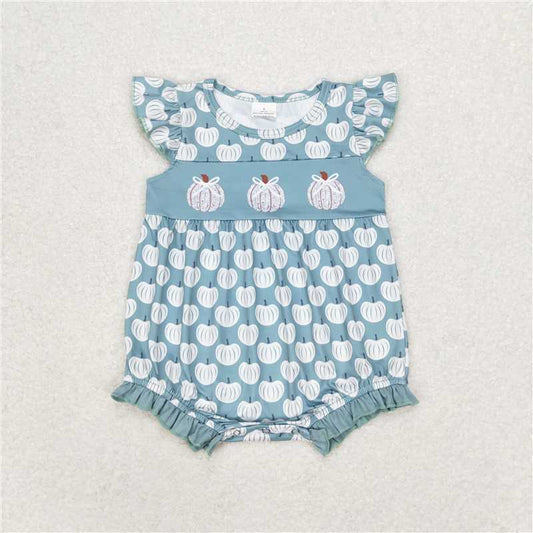 SR1706 Girls Pumpkin Blue Vest Bodysuit