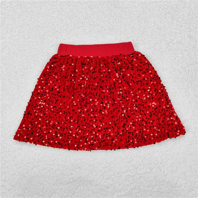 4.2  GLK0027 Red sequined skirt
