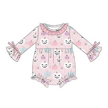 5.23 Halloween Pumpkin Pink Long Sleeve Toddler Clothes