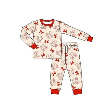 5.26 Christmas tree bow long sleeve trousers suit