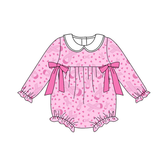 X8.14Baby Girls Wear Pink In Oct Bows Rompers