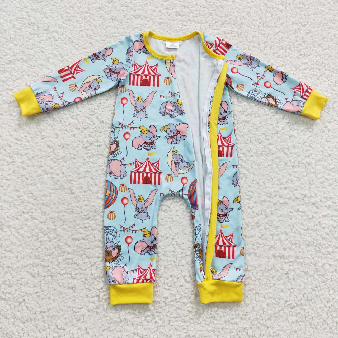 long sleeve Cartoon Dumbo boys zipper romper