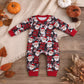 NEW RTS NO MOQ milk silk LR3162 Baby Boys Santa Candy Cane Ho Ho Christmas Pant Rompers