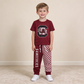 NEW RTS No moq Vinyl BSPO0697（BT1887+P1064）Baby Boys Vinyl Shirt Top Pockets Joggers Team Clothes Sets