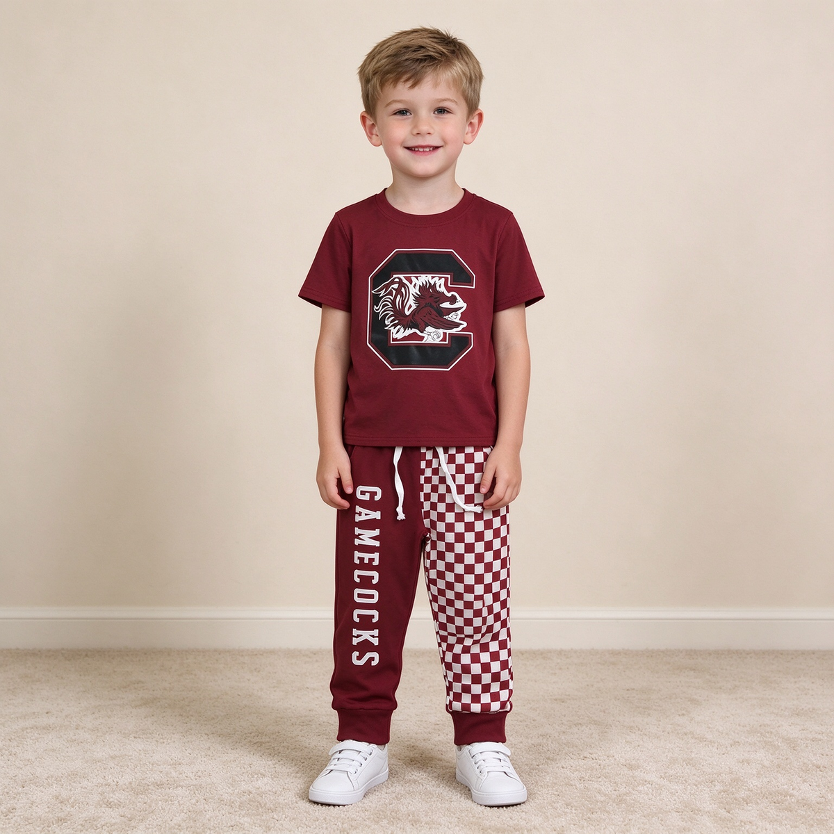 NEW RTS No moq Vinyl BSPO0697（BT1887+P1064）Baby Boys Vinyl Shirt Top Pockets Joggers Team Clothes Sets
