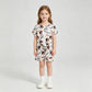 NEW RTS NO MOQ milk silk GSSO3251 Baby Girls Bows Tennessee Top Pockets Shorts Team Scallop Clothes Sets