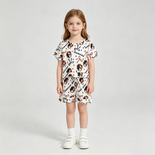 NEW RTS NO MOQ milk silk GSSO3251 Baby Girls Bows Tennessee Top Pockets Shorts Team Scallop Clothes Sets