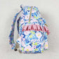 BA0175 Flower rose pink lace blue backpack