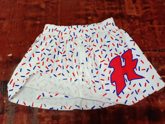 5.9 elastic white letter shorts