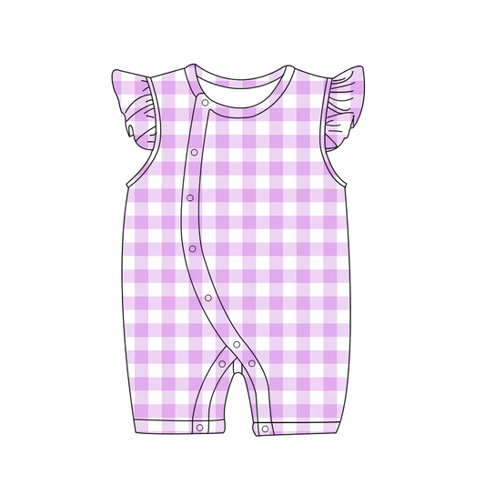 5.16 Purple plaid flying sleeve toddler clothes