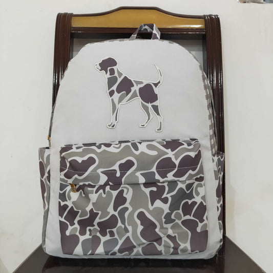 4.19 BA0268 Embroidered camouflage puppy check backpack