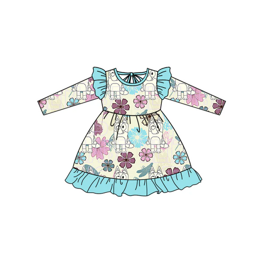 5.14 bluey blue-green long-sleeved dress