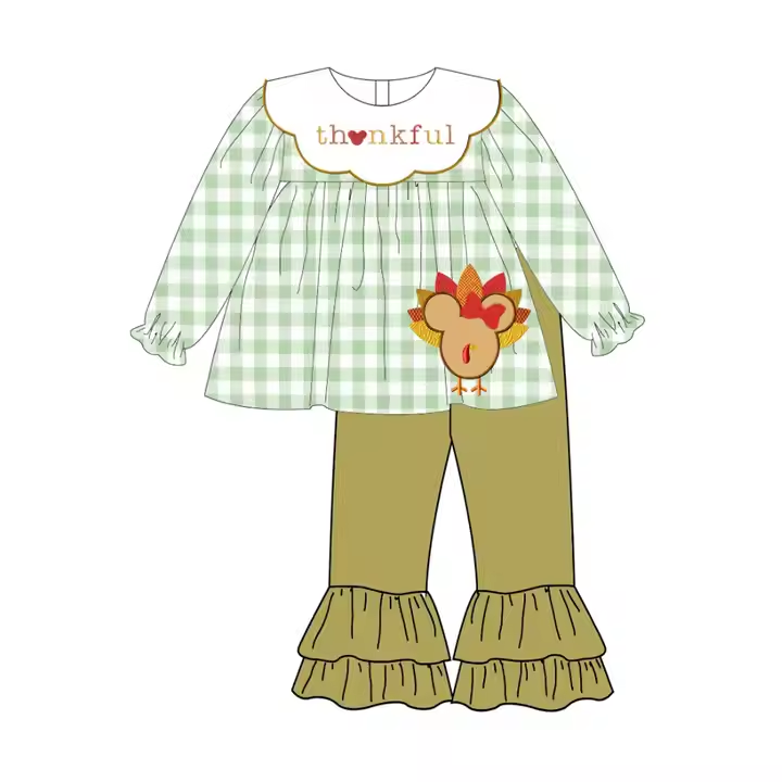 5.13 Turkey Green Plaid Long Sleeve Two-Piece Suit