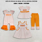 RTS NO MOQ Sibling milk silk Embroidery Bow Pumpkins Baby Girls Pink Stripe Pockets Fall romper Dress set