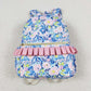 BA0175 Flower rose pink lace blue backpack