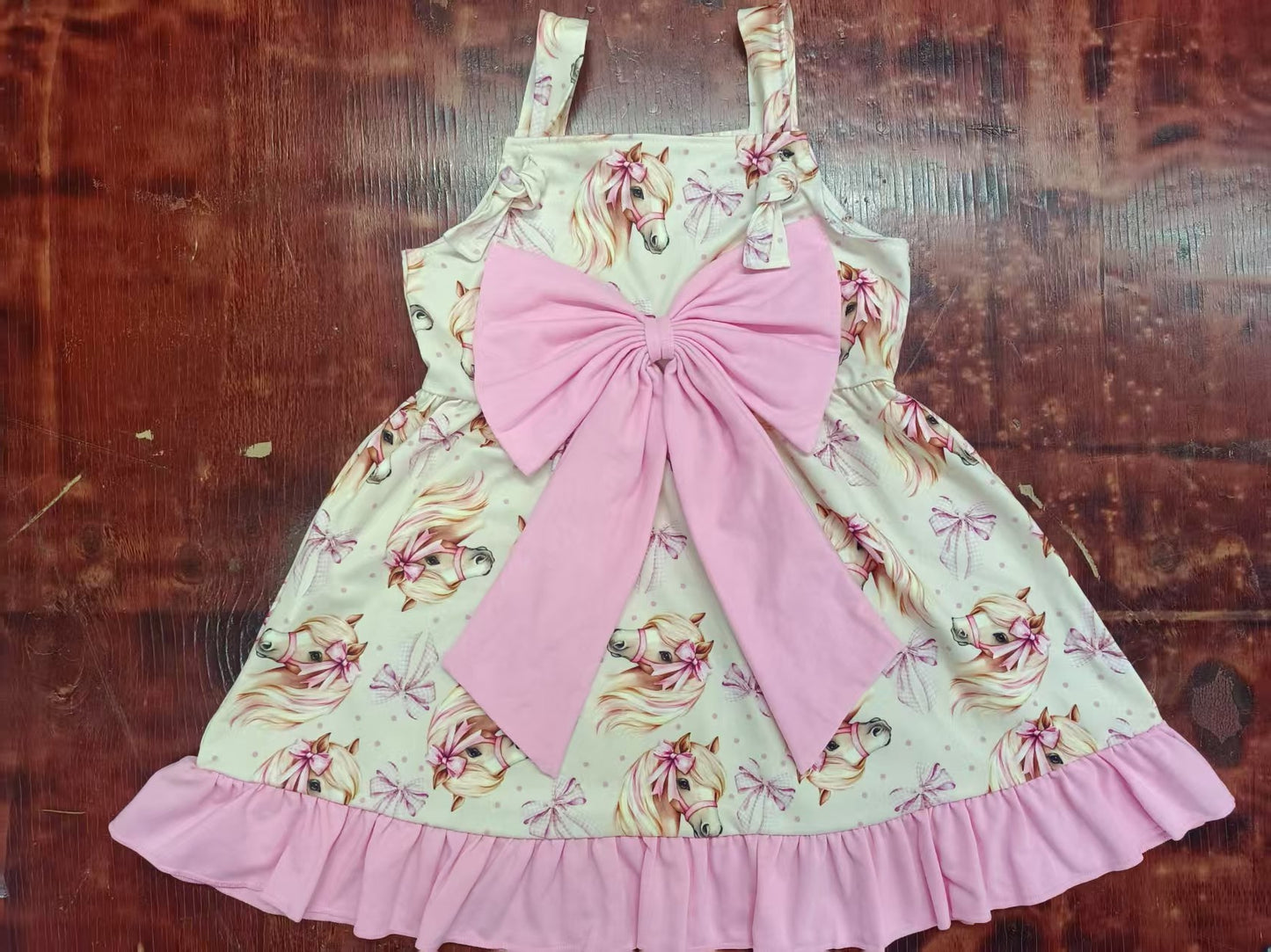 4.28 Pink Cartoon Horse Dress