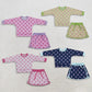 RTS NO MOQ Sibling milk silk Baby Girls Polka Dot Long Sleeve Top And Skort Matching Outfit Set