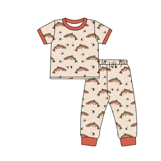 X1.13 Preorder (moq 5)Baby Boys Fishing Top Pants Hunting Pajamas Sets