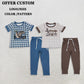 RTS NO MOQ Sibling milk silk Baby Boys Checked Ducks Top Pockets Jogger Hunting Clothes Sets