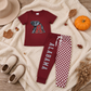 NEW RTS No moq Vinyl BSPO0697（BT1883+P1060） Baby Boys Vinyl Shirt Top Pockets Joggers Team Clothes Sets