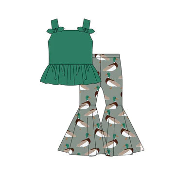 5.2 Dark green cartoon duck girl suit