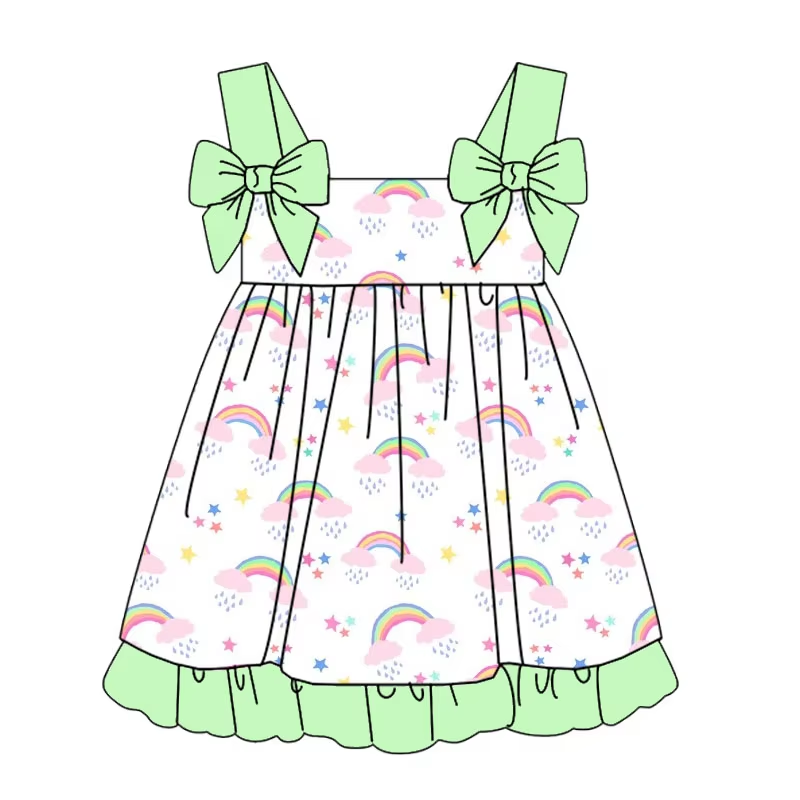5.13 Green Rainbow Suspender Dress