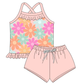 5.20 Rainbow Flower Short Sleeve Suit