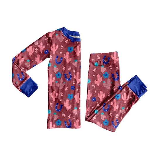 X8.14Baby Girls Western Cactus Top Pants Sets