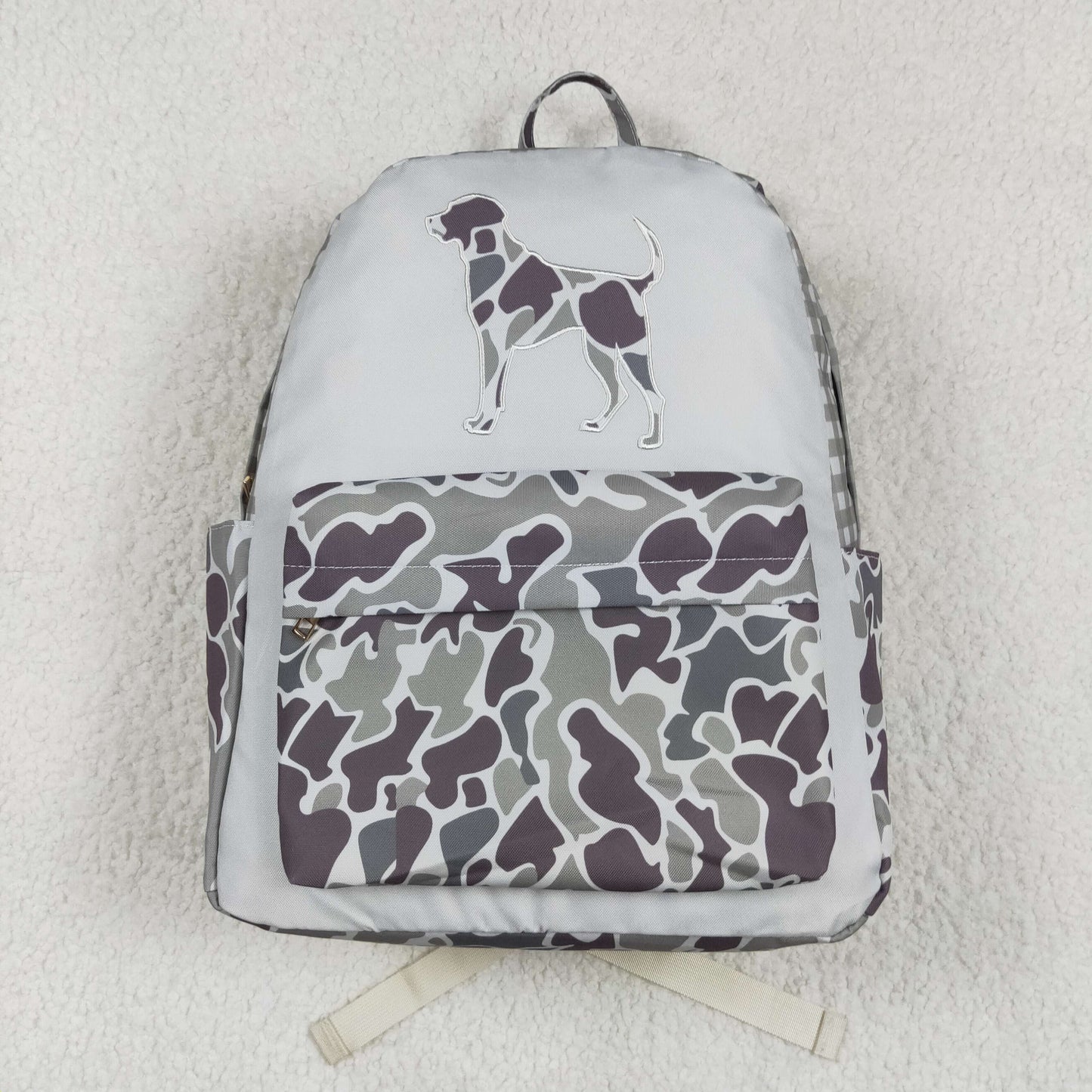 4.19 BA0268 Embroidered camouflage puppy check backpack
