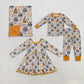 RTS NO MOQ Sibling milk silk Baby Kids New Year Pajamas Girls Twirl Dress And Minky Blanket