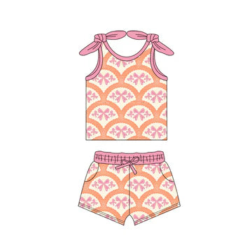 4.30 Orange Bow Suspender Girls Suit