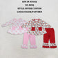 RTS NO MOQ Sibling milk silk Baby Girls Stripe Bows Santa Print Pockets Tunic Ruffle Pant Christmas Holiday Matching Outfit Clothes Sets