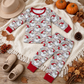 NEW RTS NO MOQ milk silk BLP1613 Baby Boys Khaki Camo Santa Top Pant Christmas Pajamas Set