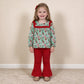 NEW RTS NO MOQ milk silk GLP2355 Baby Girls Trees Holly Boots Cactus Tunic Ruffle Pant Christmas Clothes Set