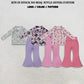 RTS NO MOQ Sibling milk silk Baby Girls Zip Pockets Pullovers Flare Pant Halloween Clothes Set