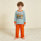 NEW RTS NO MOQ milk silk BLP1542 Baby Boys Pumpkins Truck Checked Top Pant Fall Clothes Set