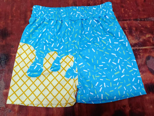 5.9 Ice Cream Blue Elastic Shorts