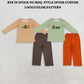 RTS NO MOQ Sibling milk silk Embroidery Pumpkin Truck Baby Boys Stripe Top Pant Fall Clothes Sets Long Sleeve Casual Outfit