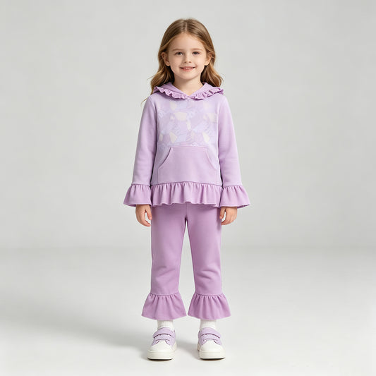 NEW RTS NO MOQ milk silk GLP3381 Baby Girls Halloween Magic Patchwork Pocket Hoodies Ruffle Pant Cloths Sets